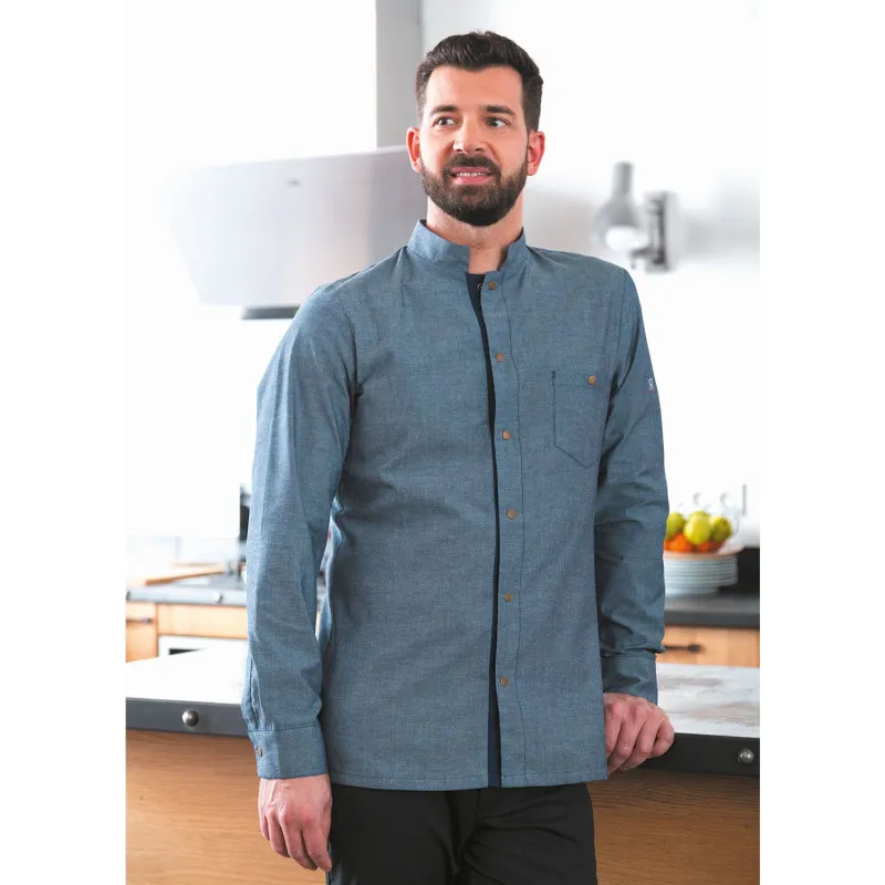 Veste de cuisine homme en chambray à manches longues ROBUR BOVI