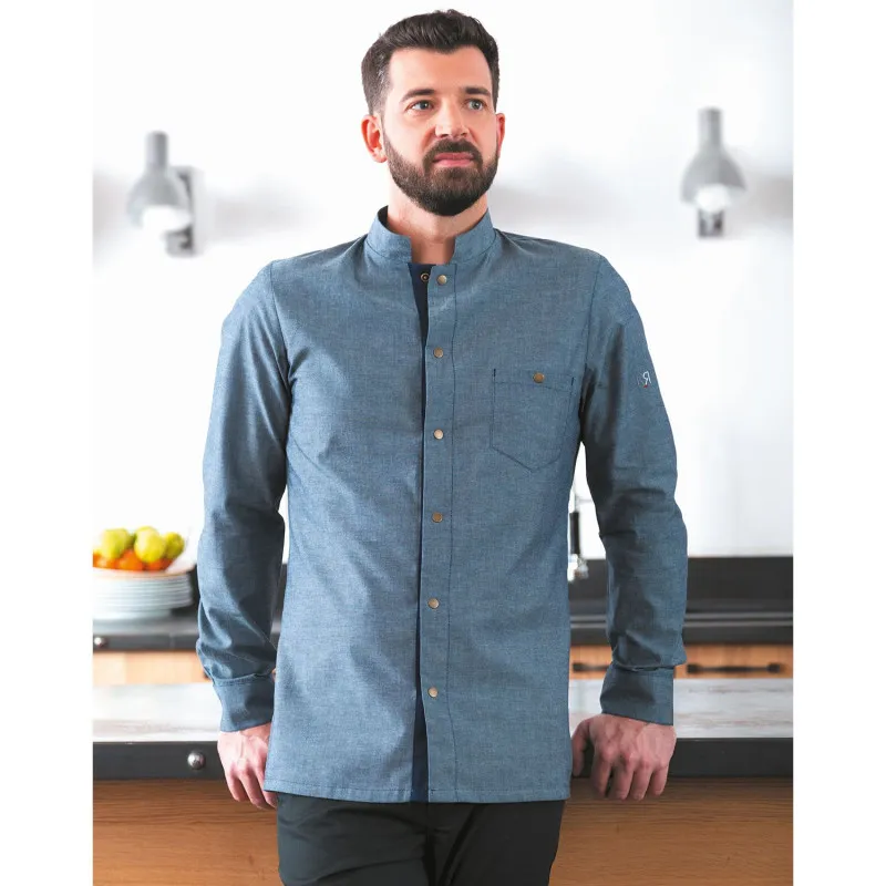 Veste de cuisine homme en chambray à manches longues ROBUR BOVI