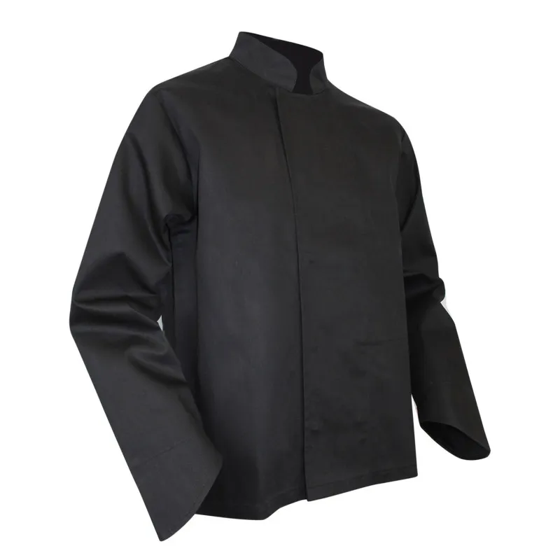 Veste de cuisine noire pas cher LMA en polycoton PASSOIRE