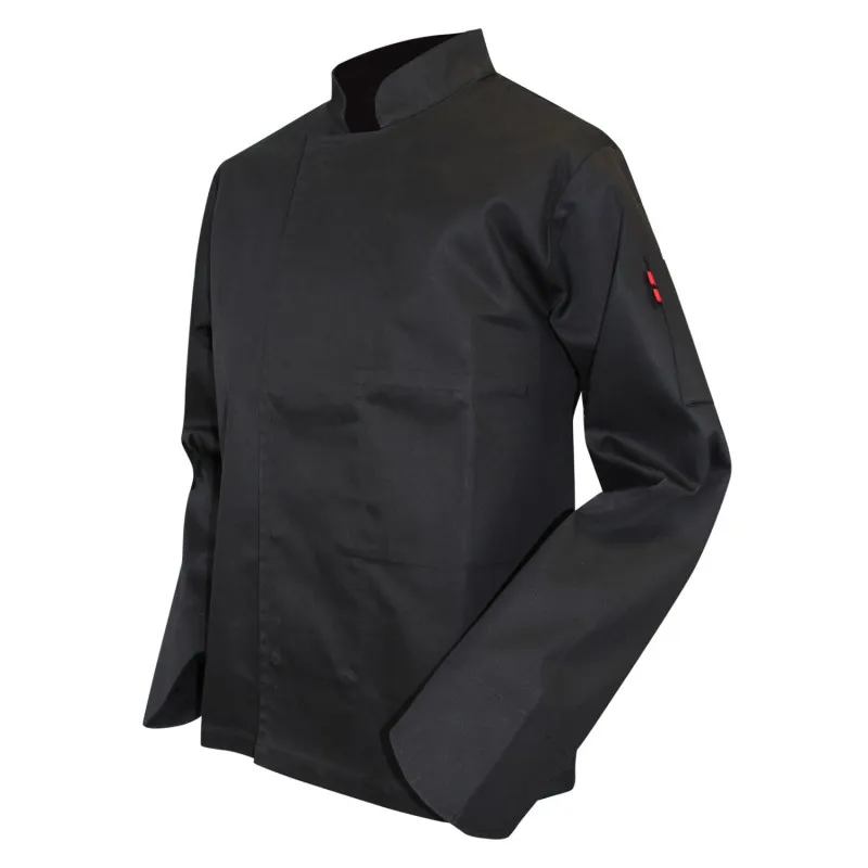 Veste de cuisine noire pas cher LMA en polycoton PASSOIRE