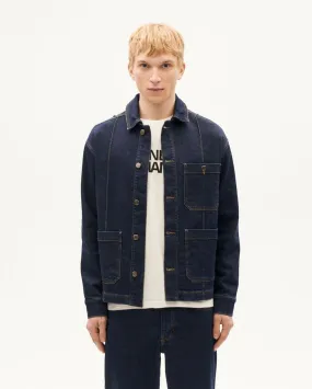 Veste en denim de coton bio | bleu "dark clean denim gus jacket" homme