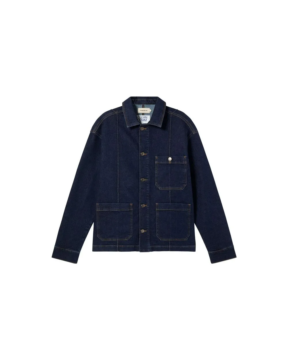 Veste en denim de coton bio | bleu "dark clean denim gus jacket" homme