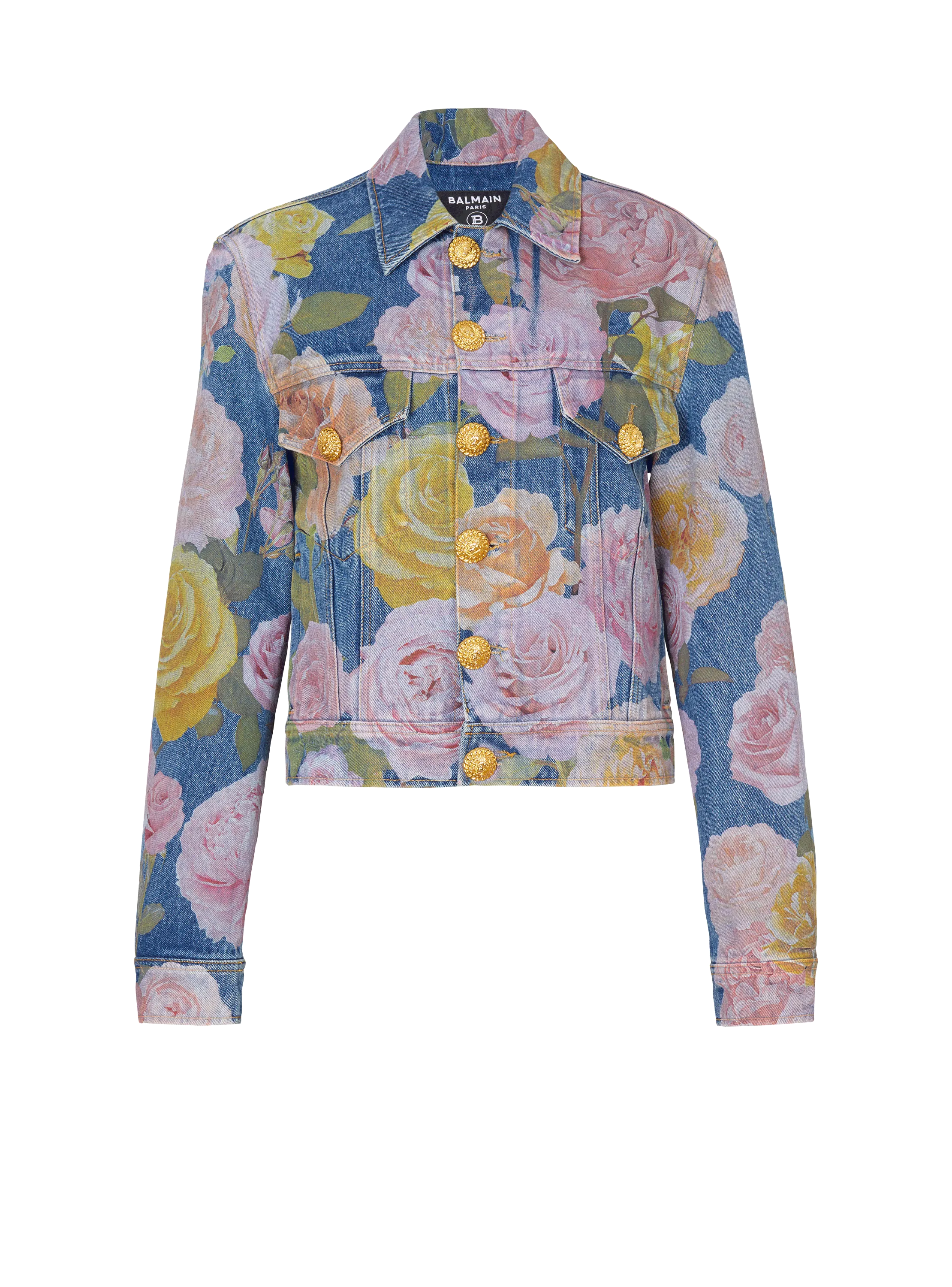 Veste en denim imprimé Pastel Roses