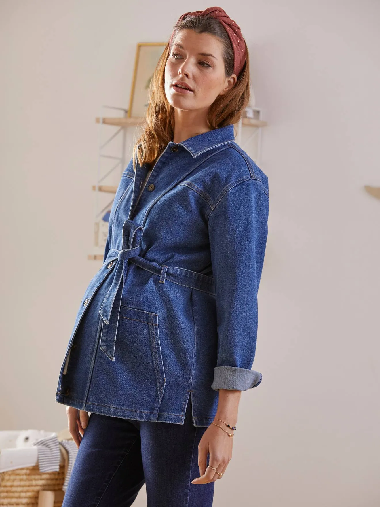 Veste en jean évolutive grossesse et post-grossesse denim - Vertbaudet