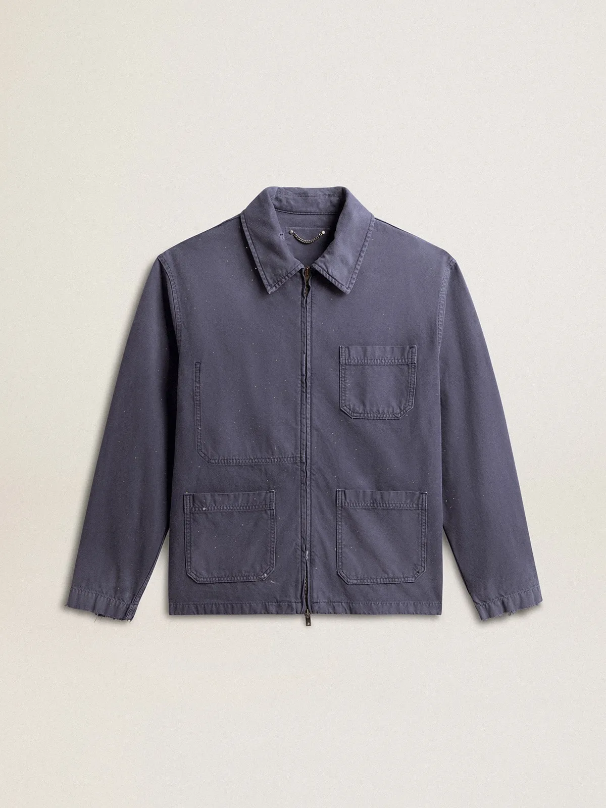 Veste homme en coton denim bleu à l’effet usé | Golden Goose