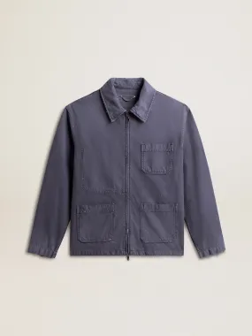 Veste homme en coton denim bleu à l’effet usé | Golden Goose