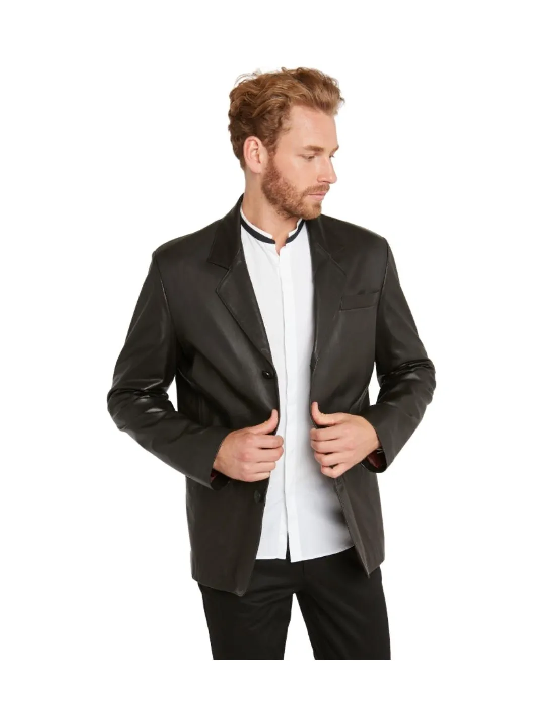 Veste Homme en Cuir Giorgio Gary Ref 57553 Noir