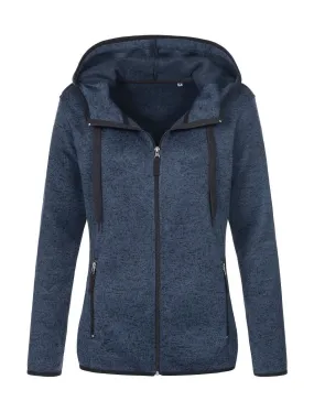 Veste polaire en tricot manches longues - Femme - ST5950 - bleu marine mélange 